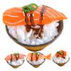 COOLHIYA 4Pcs Realistic Japanese Sushi Rice Fake Food Models for Photography Props Play Food Display Decoration view 1