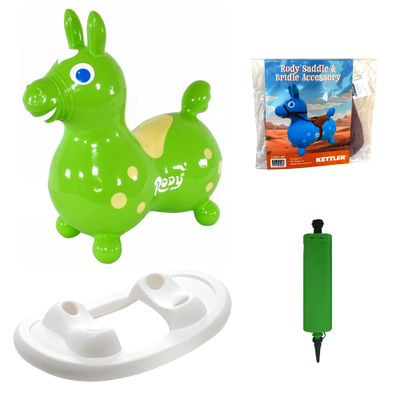 Gymnic Rody with Rocking Base and Saddle (Lime Green Rody & Rocking Base with Saddle)