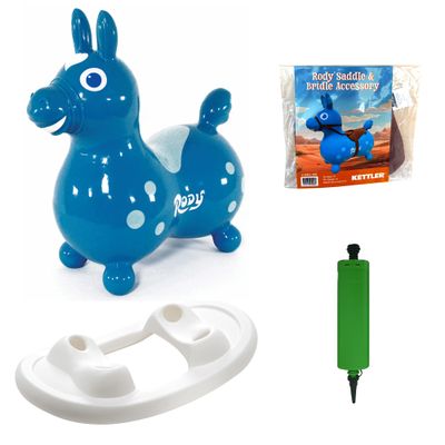 Gymnic Rody with Rocking Base and Saddle (Teal Rody & Rocking Base with Saddle)