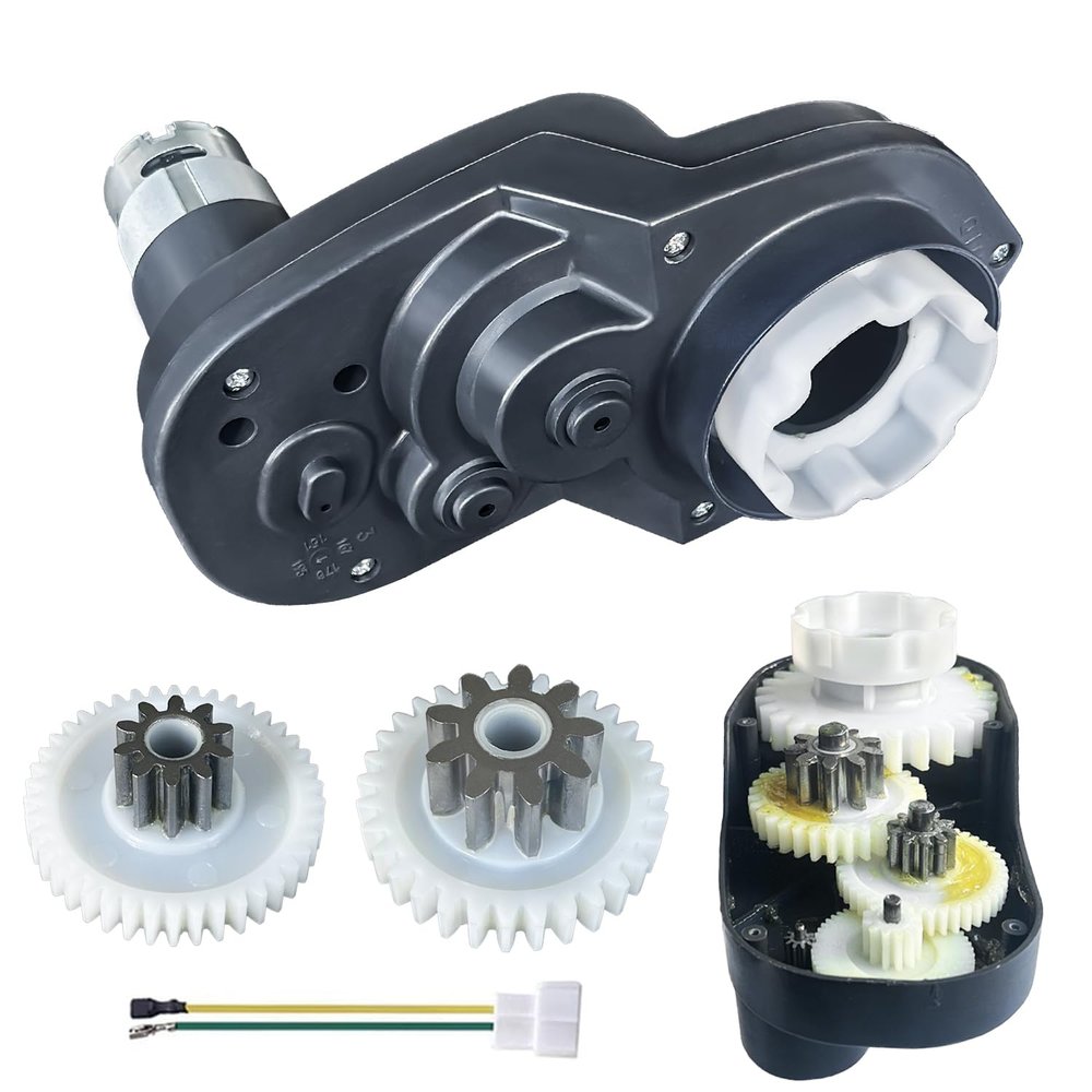 24V Steel Motor Gearbox for Jeep Power Wheels Motor Upgrade Replacement Parts,24Volt High Torque Motor Gear Box for Kids Ride on Toys Car Gearbox Upgrade,18V,QINGANG,30000RPM,Aperture 1.6CM/0.63in