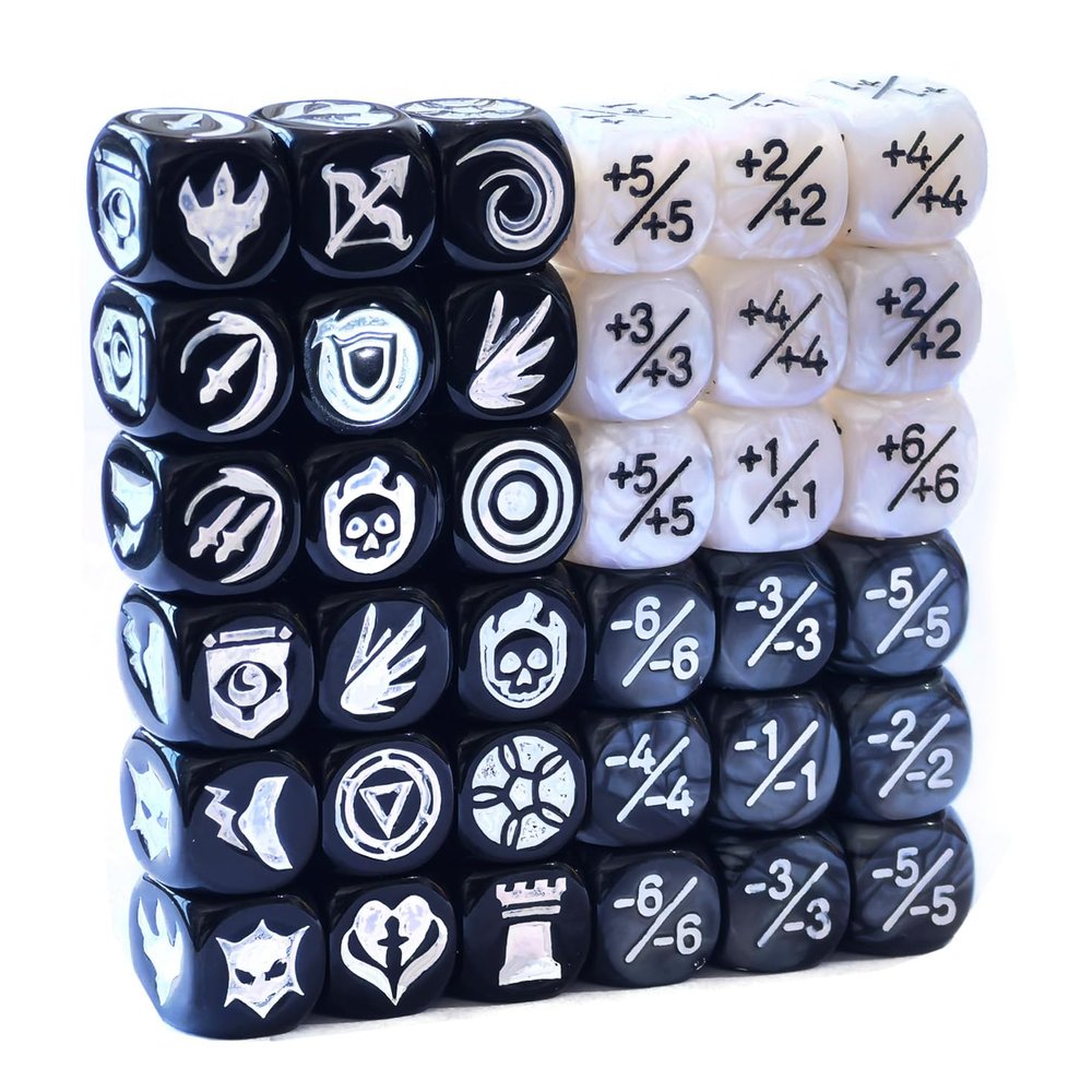 36pcs 12MM Abilities Keywords Counter Dice MTG Dice 1/+1 Counters Bulk Creature Stats Buff Tokens Dice Set (Multicolors)