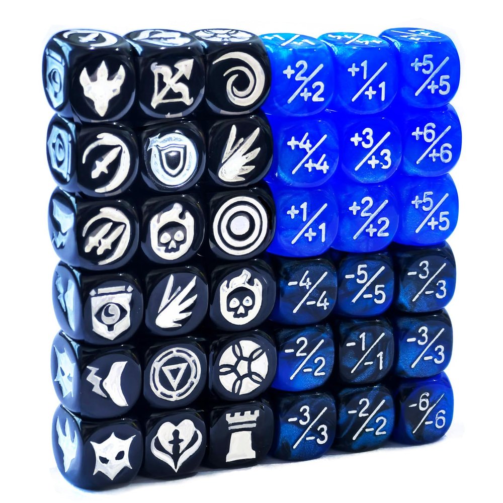 36pcs 12MM Abilities Keywords Counter Dice MTG Dice 1/+1 Counters Bulk Creature Stats Buff Tokens Dice Set (Multicolors)
