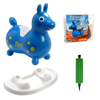 Gymnic Rody with Rocking Base and Saddle (Blue Rody & Rocking Base with Saddle)