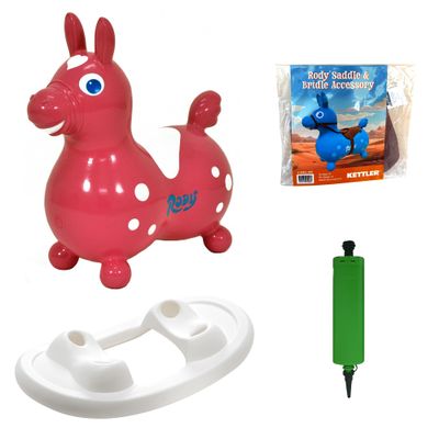 Gymnic Rody with Rocking Base and Saddle (Pink Rody & Rocking Base with Saddle)