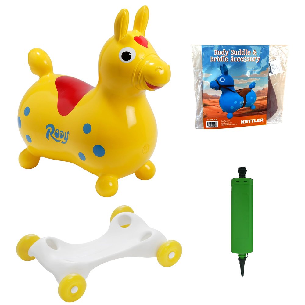 Gymnic Rody with Speedy Base and Saddle (Yellow Rody & Speedy Base with Saddle)
