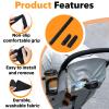 3 Pcs Universal Stroller Handlebar Cover (1 Pack18.7*6.1in & 2 Pcs 6.12*5.5in), Removable Wrap for Stroller Handle & Pushchair Armrest Protector Replacement,Toddler Pram Bumper Dustproof Handle Glove view 3
