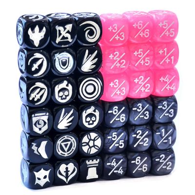 36pcs 12MM Abilities Keywords Counter Dice MTG Dice 1/+1 Counters Bulk Creature Stats Buff Tokens Dice Set (Multicolors)