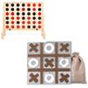 Giant 4-in-a-Row Outdoor Game & Magnetic Tic-Tac-Toe Bundle  XL Wood Yard Game with Carry Case + Wall-Mounted Farmhouse Decor Board for Family Fun, Adults & Kids view 1