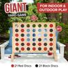 Giant 4-in-a-Row Outdoor Game & Magnetic Tic-Tac-Toe Bundle  XL Wood Yard Game with Carry Case + Wall-Mounted Farmhouse Decor Board for Family Fun, Adults & Kids view 2