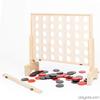Giant 4-in-a-Row Outdoor Game & Magnetic Tic-Tac-Toe Bundle  XL Wood Yard Game with Carry Case + Wall-Mounted Farmhouse Decor Board for Family Fun, Adults & Kids view 3