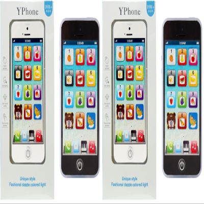 Cooplay Learning Smart Phone Toy Music Lullaby Song Touch Screen Type-C Recharable Cell Phone Mobile Yphone for Toddler Baby (Pack of 2)