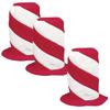 12" Bulk 12 Pc. Red & White Stiped Swirl Felt Stovepipe Hats view 1