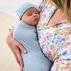 Little Sleepies Swaddle & Beanie Set, Viscose from Bamboo Baby Swaddle Blanket Wrap Unisex Newborn Hospital Outfit (Light Fog Ribbed) view 4
