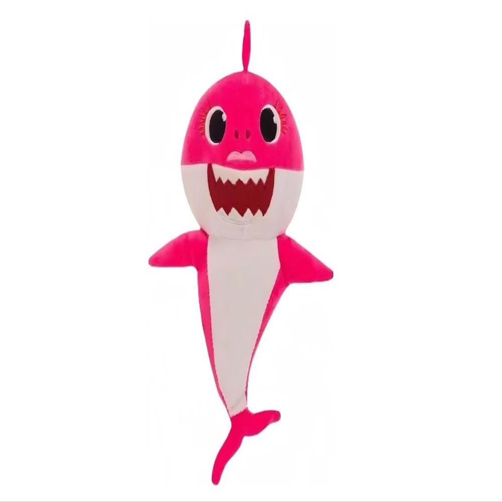 Adorable Shark Plush Toy, Soft Stuffed Animal, Kids Room Decor, Cartoon Character Design (Pink)
