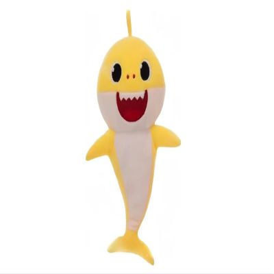 Adorable Shark Plush Toy, Soft Stuffed Animal, Kids Room Decor, Cartoon Character Design (Yellow)