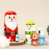 Christmas Nesting Dolls for Kid, Store Easily, 1 Set, Wood Stacking Handmade Russian Dolls, Wooden Christmas Stacking Toys, Long-Term Use, for Toddler, Winter, Home view 3