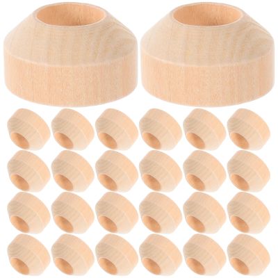 Kisangel 50pcs Wooden Doll Pin Holder Bases Wooden Round Peg Stand Base DIY Craft Supplies for Painting Art Projects and Doll Accessories Home Decoration