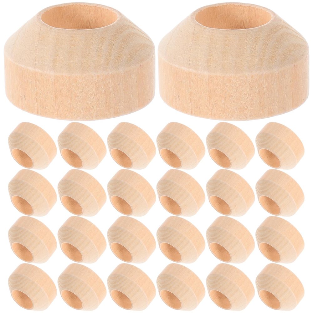 Kisangel 50pcs Wooden Doll Pin Holder Bases Wooden Round Peg Stand Base DIY Craft Supplies for Painting Art Projects and Doll Accessories Home Decoration