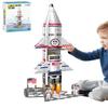 AFUNX Magnetic Tiles Space Rocket Set,46 PCS Magnetic Building Blocks for Kids 3+, STEM Learning Toys, Safe & Durable Creative Construction Play, Gift for Boys & Girls view 1
