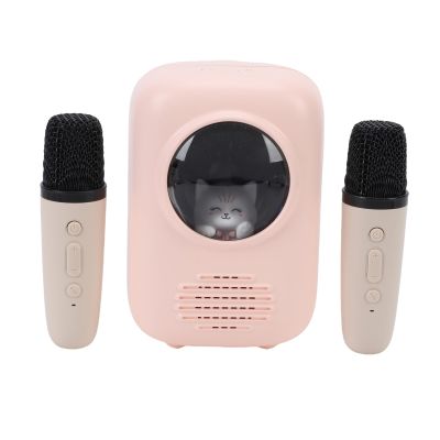 Zunate Karaoke Machine, Portable Bluetooth Karaoke Speaker with 2 Wireless Microphones, 4 Fun Sound Effects, Adjustable Night Light, Toys for All Smartphones, Birthday, Family, Home