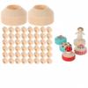 SUPVOX 50pcs Wooden Doll Pin Stands Round Wooden Clothespins Unfinished Wood Stand Peg Figure Craft Bases for Art Painting and Doll Accessories view 1