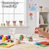 SUPVOX 50pcs Wooden Doll Pin Stands Round Wooden Clothespins Unfinished Wood Stand Peg Figure Craft Bases for Art Painting and Doll Accessories view 3