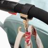 2PCS Stroller Hooks Dual Hook Rotating Stroller Clips Easy to Attach Accessories with Strong Load-Bearing Hand-Free Hooks for Diaper Bag Shopping Bag Gold view 3