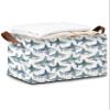 Oeaskly Sharks Storage Bin with Handles, Basket Storage Organizer for Shelves, Closet, Nursery, Book, Laundry Hamper & Home Decor view 1