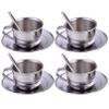 CAKEEYUM Kids Tea Set Heat-Resistant Stainless Steel Childrens Tea Set with 4 70ml Cup, 4 Saucer and Spoon for Girls and Boys view 1