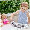 CAKEEYUM Kids Tea Set Heat-Resistant Stainless Steel Childrens Tea Set with 4 70ml Cup, 4 Saucer and Spoon for Girls and Boys view 4