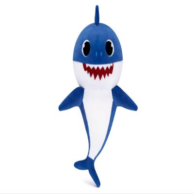Adorable Shark Plush Toy, Soft Stuffed Animal, Kids Room Decor, Cartoon Character Design (Blue)