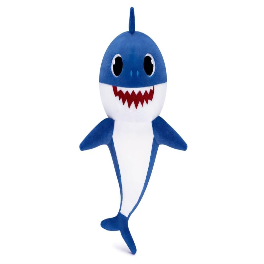 Adorable Shark Plush Toy, Soft Stuffed Animal, Kids Room Decor, Cartoon Character Design (Blue)