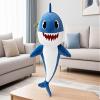 Adorable Shark Plush Toy, Soft Stuffed Animal, Kids Room Decor, Cartoon Character Design (Blue) view 2