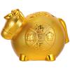 Abaodam Ceramic Horse Money Box: Golden Animal Statue Home Decor Horse Sculpture for Cash Saving and Festive Decoration Chinese New Year Present view 1