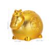 Abaodam Ceramic Horse Money Box: Golden Animal Statue Home Decor Horse Sculpture for Cash Saving and Festive Decoration Chinese New Year Present view 2