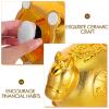 Abaodam Ceramic Horse Money Box: Golden Animal Statue Home Decor Horse Sculpture for Cash Saving and Festive Decoration Chinese New Year Present view 3