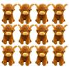 12 Pcs Highland Cow Stuffed Animal Plush Toy Scottish Highland Cow Animal Brown Realistic Cattle Plushie Doll Gifts for Stress Relief Christmas Birthday Forest Grassland Party Favors Decor view 1