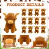 12 Pcs Highland Cow Stuffed Animal Plush Toy Scottish Highland Cow Animal Brown Realistic Cattle Plushie Doll Gifts for Stress Relief Christmas Birthday Forest Grassland Party Favors Decor view 3