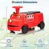12V Ride on Train Trackless, 2 Seater Kids Ride on Toy Licensed by CHUGGINGTON with Removable Storage Chair, Light, Music, Rubber Wheels, Kids Electric Car for Boys Girls 3+ (Without Carriage)-Red view 2