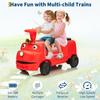 12V Ride on Train Trackless, 2 Seater Kids Ride on Toy Licensed by CHUGGINGTON with Removable Storage Chair, Light, Music, Rubber Wheels, Kids Electric Car for Boys Girls 3+ (Without Carriage)-Red view 3
