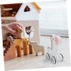 COOLHIYA Cartoon Zebra Wooden Pulling Car for Walk Learning Pull Along Safe Gift for Shower Birthday Christmas view 4