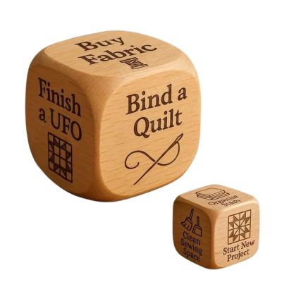 Quilters Dice Novelty Interesting Handmade Sewing Dice Wooden 6 Tasks Random Decision Fun Creatively Gift Making Toy for Quilters(5pcs)