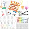 169PCS Shrink Dink Sheets Keychain Kit, with 8 Sheets 7.9"x5.7" Shrink Art Paper, Colorful Key Rings & Jump Rings, Ball Chains, Hole Punch  Ideal for Kids & Adults DIY Crafts Easter Ornaments & Gift view 1