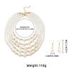 ZYIBPMSJKQCFK Bohemian Multi Layered Pearl Necklace Earring Set,white,38.5+7.5cm view 2