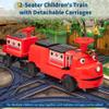 12V Ride on Train Trackless, 2+ Seater Kids Ride on Toy Licensed by CHUGGINGTON with Removable Storage Chair, Light, Music, Rubber Wheels, Kids Electric Car for Boys Girls 3+ (Carriage with Included) view 2