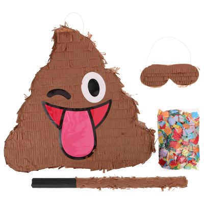 Abaodam 1 Set Poop Party Pinata With Eye Mask Confetti Stick Funny Poop Toys For Party Games Prop Accessories For Kids Fiesta Birthday Decoration Coffee