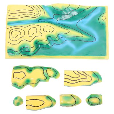 HEMOTON Geography Model: Educational Terrain Contour Map - Science Topographic Learning Tool for Physical Geography Science Fair Projects Home School Use