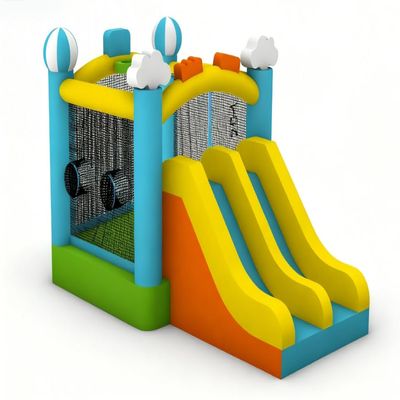 JumpYeah Inflatable Bounce Castle Jump House with Dual Slides, Colorful Kids Jumping Castle with Safety Net for Outdoor & Indoor Play
