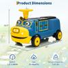 12V Ride on Train Trackless, 2 Seater Kids Ride on Toy Licensed by CHUGGINGTON with Removable Storage Chair, Light, Music, Rubber Wheels, Kids Electric Car for Boys Girls 3+ (Without Carriage)-Blue view 3