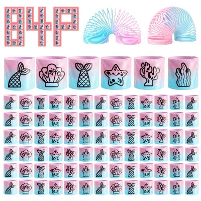 Cocurb 84 Pack Mini Ocean Spring Party Favors for Kids 4-8, Bulk Magic Fidget Stress Coil Toys for Carnival Prize, Birthday Goodie Bag Stuffers,Classroom Prize for Boys Girls 8-12